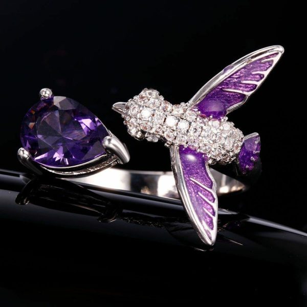 Amethyst | Amethyst Fly Bird- 925 Sterling Silver