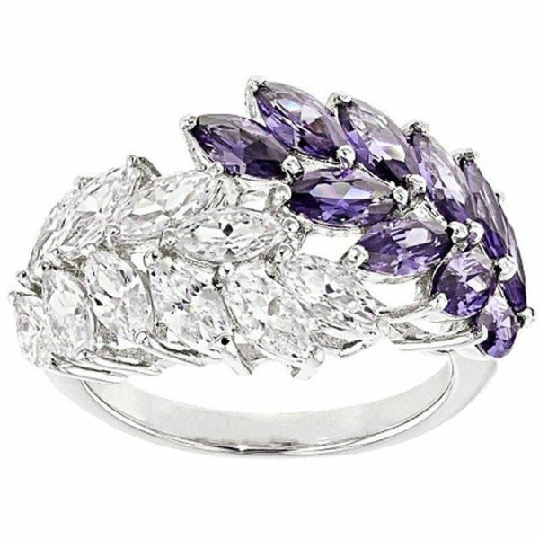 Amethyst | Amethyst Olive Branch Design Silver