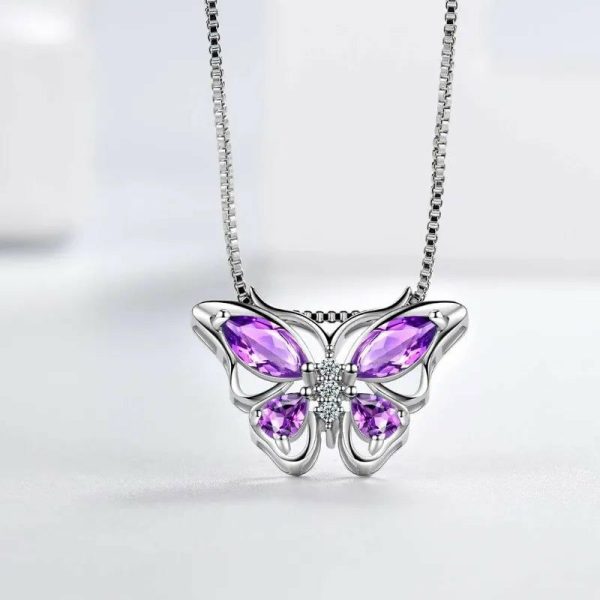 Amethyst | Butterfly Jewelry Set Butterflies Amethyst Birthstone