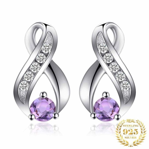 Amethyst | Genuine Purple Amethyst  Stud Earrings – 925 Sterling Silver Silver