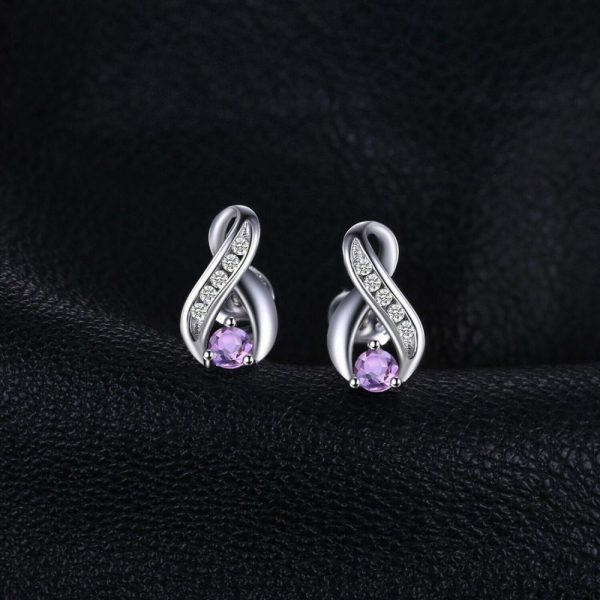 Amethyst | Genuine Purple Amethyst  Stud Earrings – 925 Sterling Silver Silver