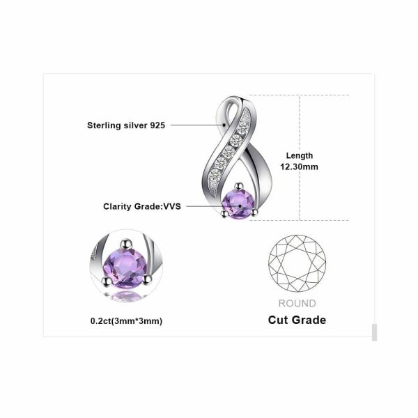 Amethyst | Genuine Purple Amethyst  Stud Earrings – 925 Sterling Silver Silver