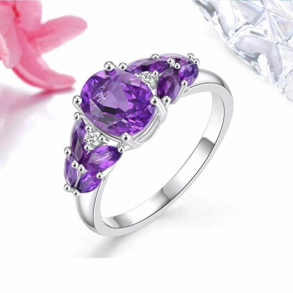 Amethyst | Natural South Africa Amethyst Silver 2.5 Carats Deep Purple Gemstone Silver