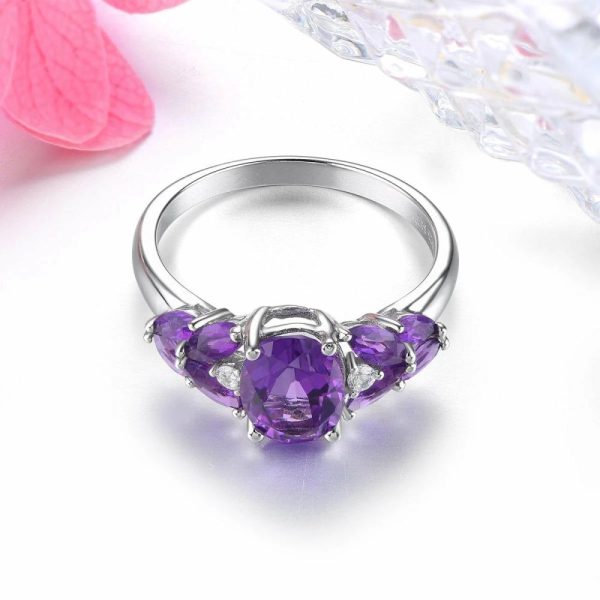 Amethyst | Natural South Africa Amethyst Silver 2.5 Carats Deep Purple Gemstone Silver