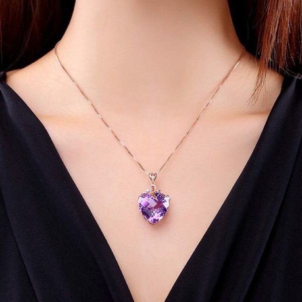 Amethyst | Romantic Heart Shaped Amethyst Gemstone Jewelry Set