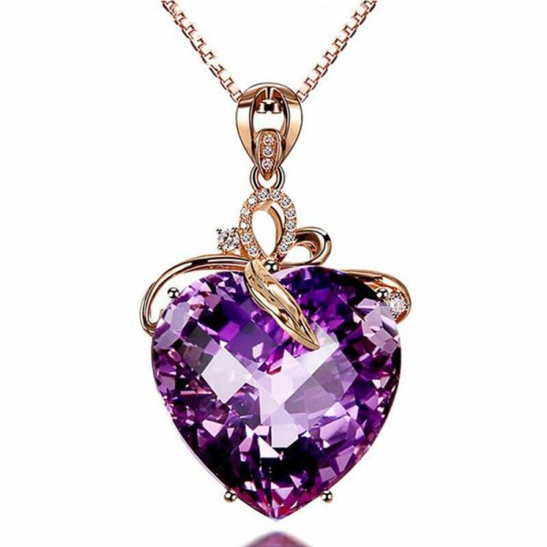 Amethyst | Romantic Heart Shaped Amethyst Gemstone Jewelry Set