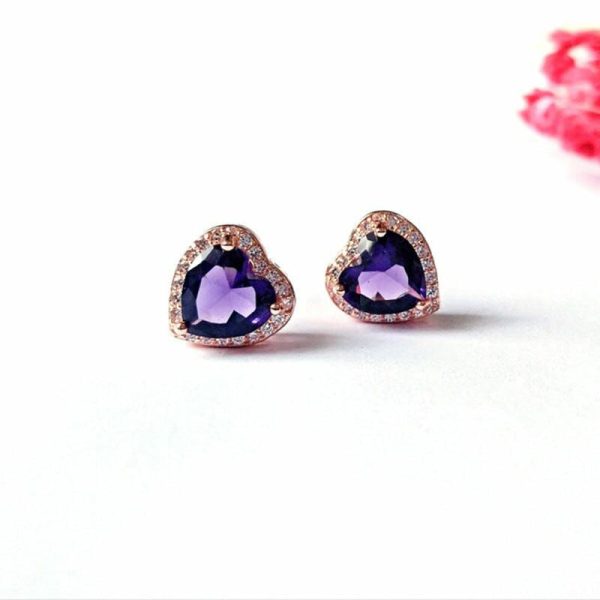 Amethyst | Romantic Heart Shaped Amethyst Gemstone Jewelry Set