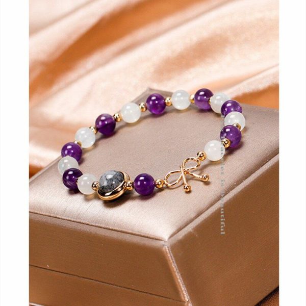 Amethyst | White Moonlight Amethyst Bracelet Silver