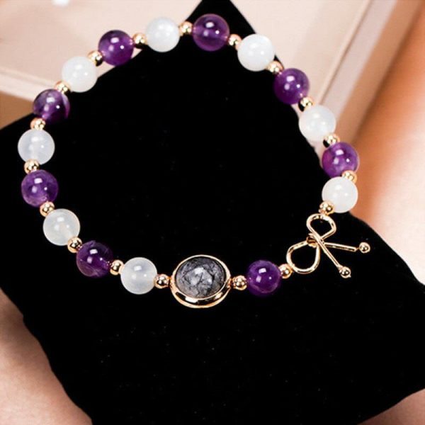 Amethyst | White Moonlight Amethyst Bracelet Silver