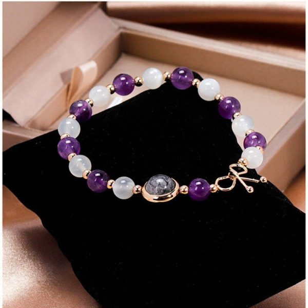 Amethyst | White Moonlight Amethyst Bracelet Silver