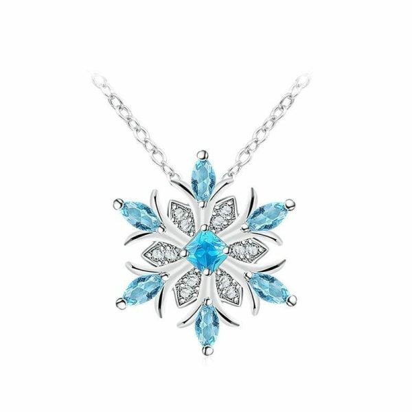 Aquamarine | Aquamarine Snowflake Pendant – 925 Sterling Silver