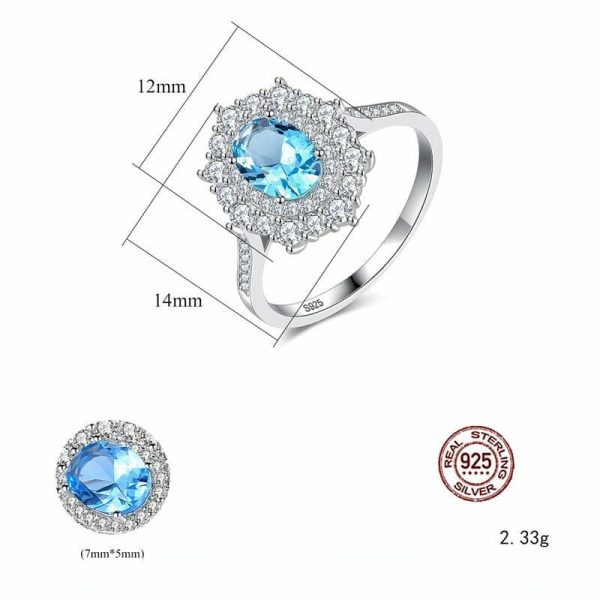 Aquamarine | Aquamarine with High Carbon Diamond- 925 Sterling Silver Gold