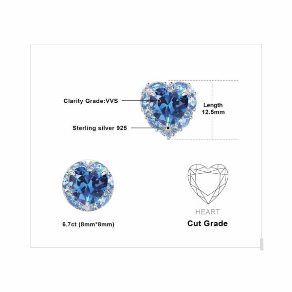 Aquamarine | Fashion Bowknot Love Heart Blue Aquamarine Jewelry Set – 925 Sterling Silver Gold