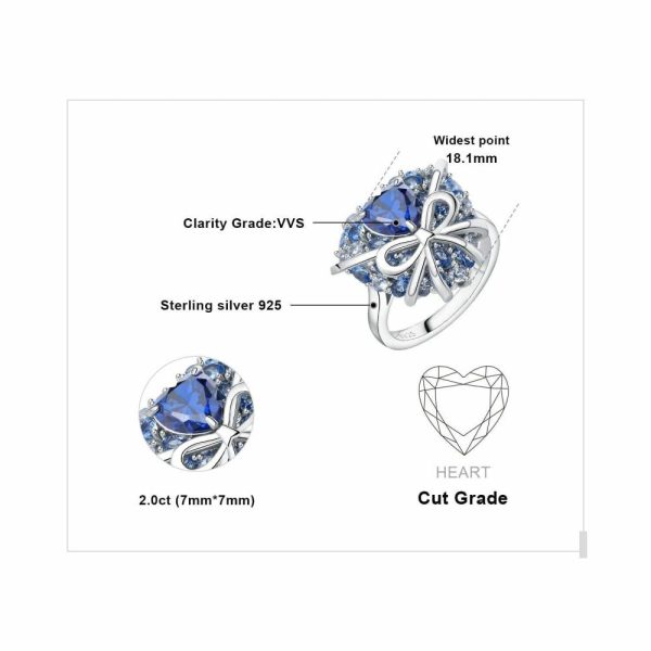 Aquamarine | Fashion Bowknot Love Heart Blue Aquamarine Jewelry Set – 925 Sterling Silver Gold