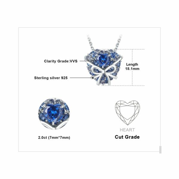 Aquamarine | Fashion Bowknot Love Heart Blue Aquamarine Jewelry Set – 925 Sterling Silver Gold