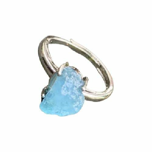 Aquamarine | Natural AquamarineRough Stone Handmade Gold