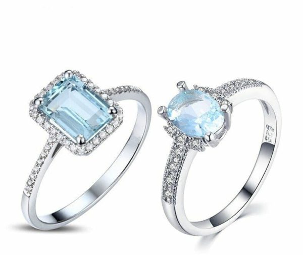 Aquamarine | Square Blue Clear Blue