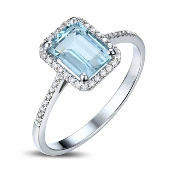 Aquamarine | Square Blue Clear Blue