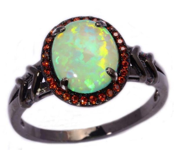 Black Opal | Green Fire Opal u0026 Garnet Black Gold