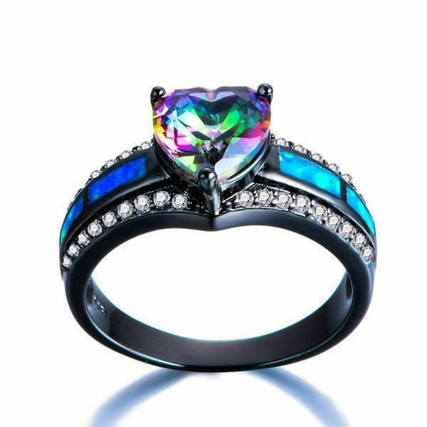 Black Opal | Mystic Topaz u0026 Blue Fire Opal Heart