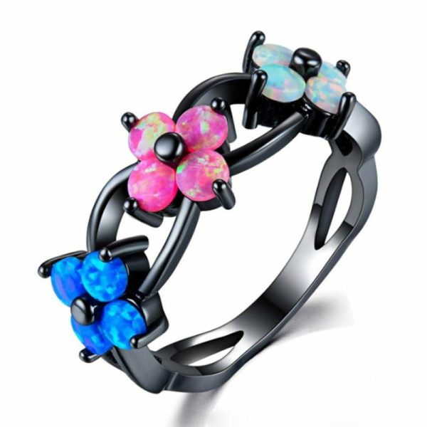 Black Opal | Natural Flower Opal Charm