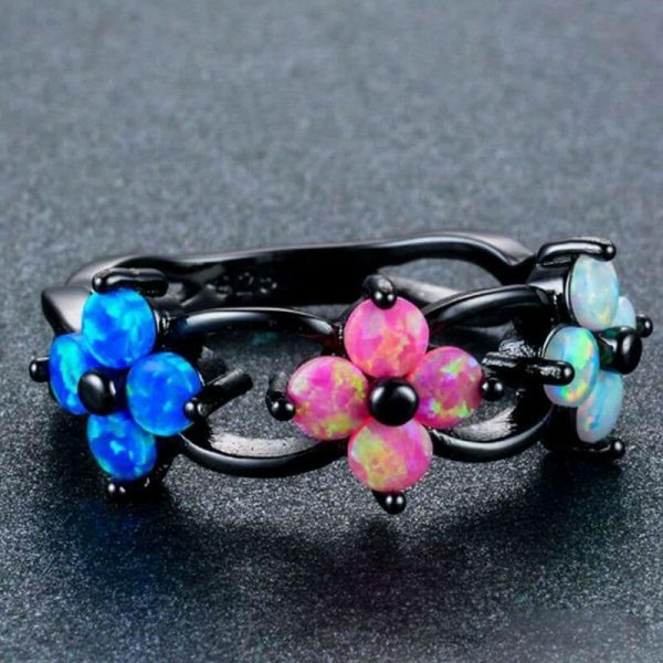 Black Opal | Natural Flower Opal Charm