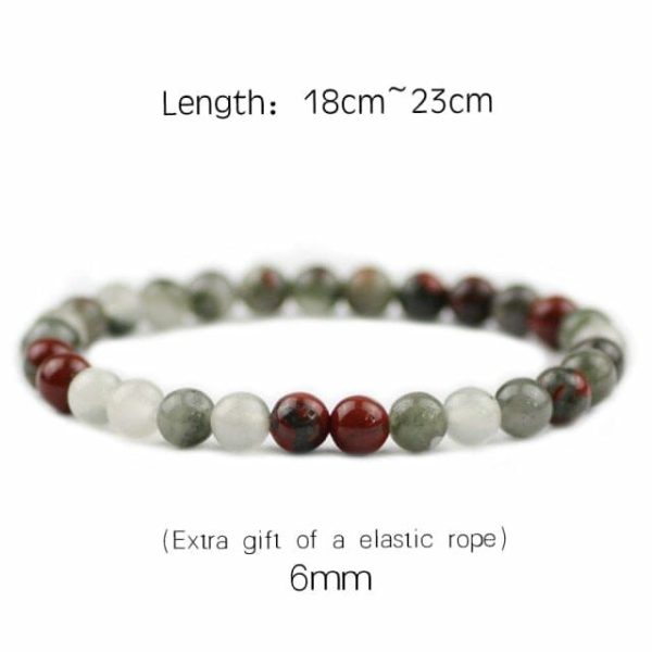 Bloodstone | Braided/Elastic Rope Natural Bloodstone Charm Bracelet