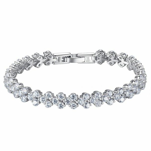 Bracelets | 14K White Gold Geometric Diamond Bracelet