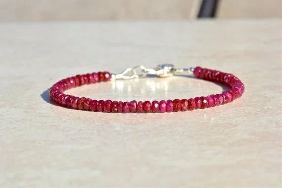 Bracelets | Natural Strand Ruby Bracelet Beaded Gemstone Bracelet Hot Stamping