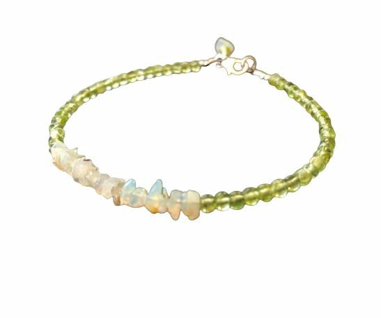 Bracelets | Opal u0026 Peridot Gemstone Dainty  Bracelet Natural Peridot