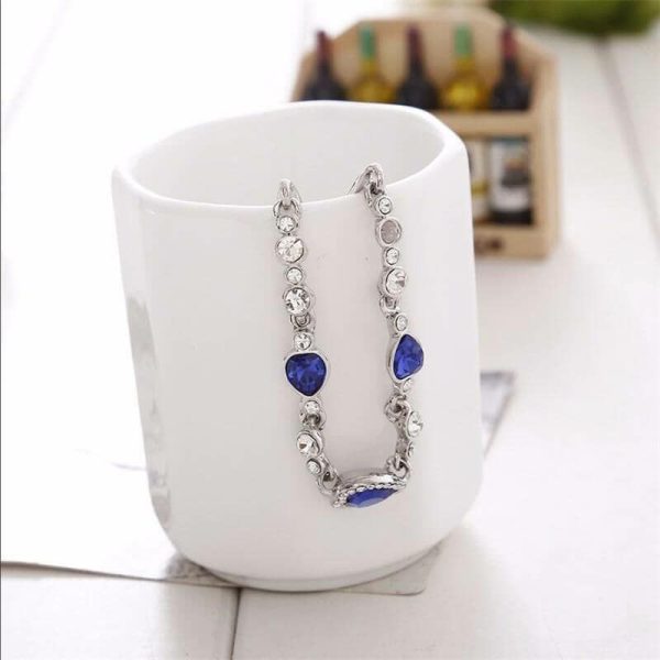 Bracelets | Sapphire Crystal Heart Charm Bracelet