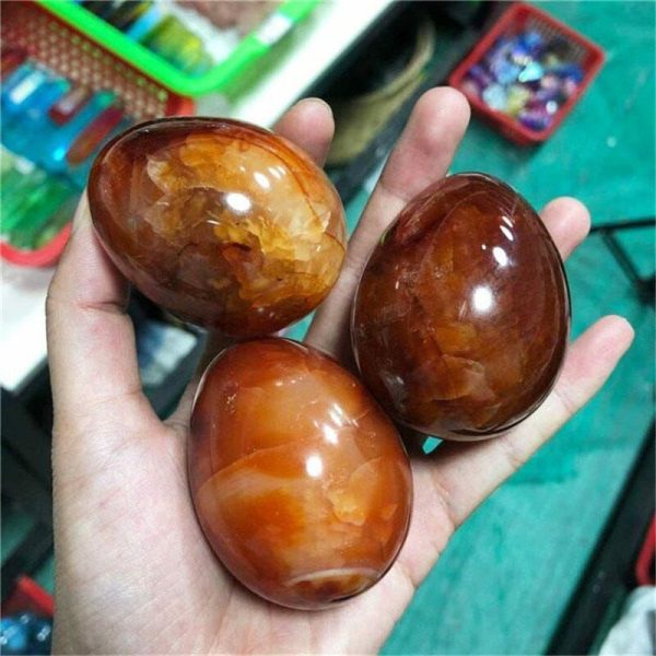 Carnelian | Natural Carnelian Eggs Quartz Crystals Healing Gemstone Agate Yoni Eggs