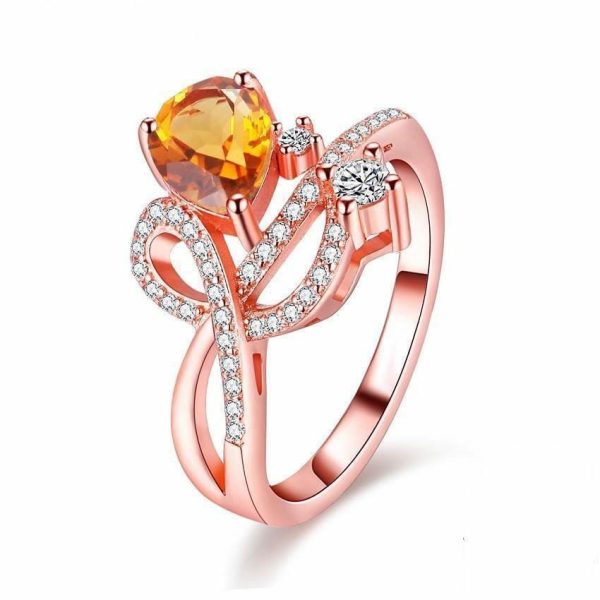 Citrine | 1.3ct Citrine Rose Gold Color Elegant