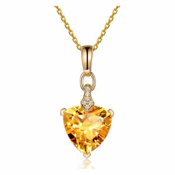 Citrine | 18k Gold Romantic Heart Shaped Citrine Yellow Gemstone Jewelry Set