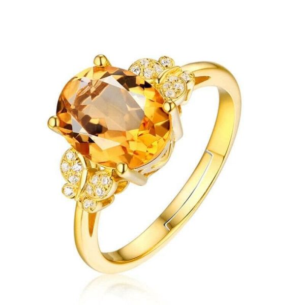 Citrine | 18k Gold Romantic Heart Shaped Citrine Yellow Gemstone Jewelry Set