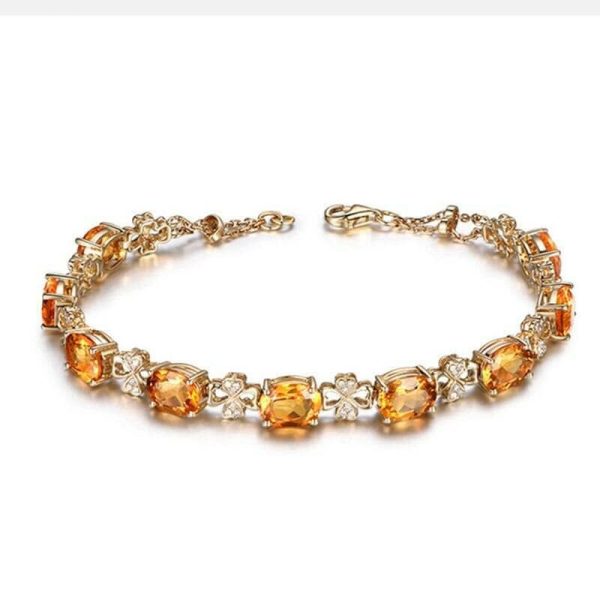 Citrine | 18k Gold Romantic Heart Shaped Citrine Yellow Gemstone Jewelry Set