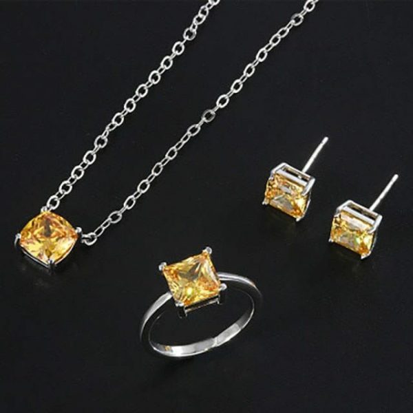 Citrine | Classic Style Citrine Set – 925 Sterling Silver