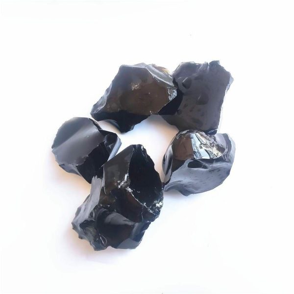 Clear Quartz | 1 Piece Natural Raw Black Obsidian Quartz Stone