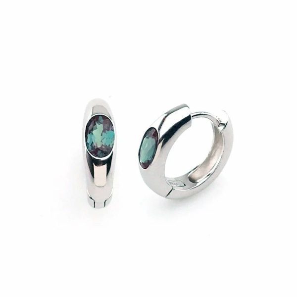 Earrings | 0.8CT Oval 4*6mm Alexandrite Earrings Solid 925 Sterling Silver Gemstone