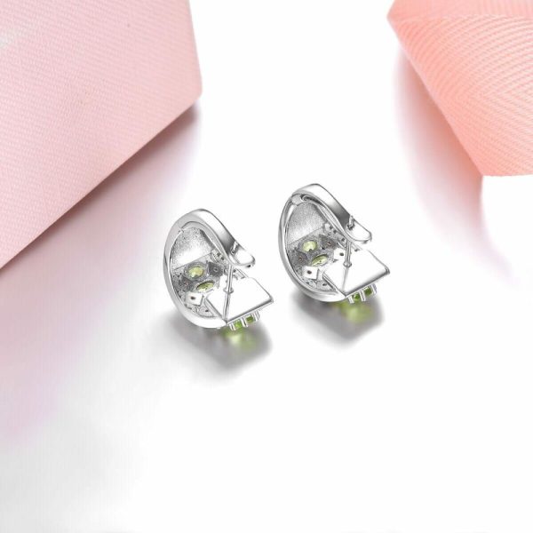 Earrings | 2.85 Carats Peridot 925 Sterling Silver Hoop Earrings