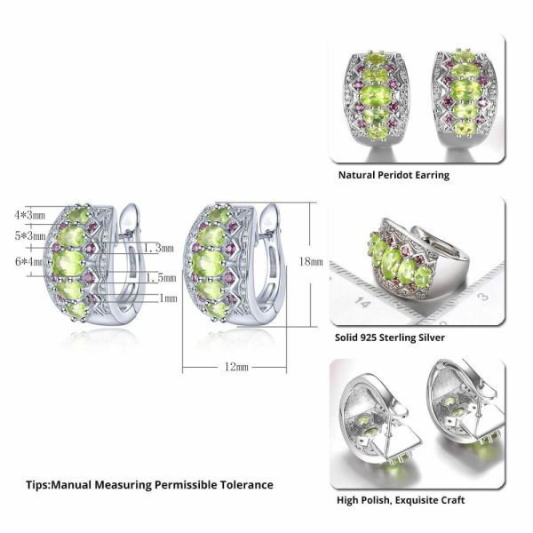 Earrings | 2.85 Carats Peridot 925 Sterling Silver Hoop Earrings