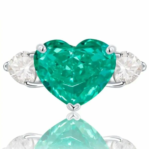 Emerald | 100% 925 Sterling Silver Heart Cut Emerald High Carbon Diamond Gemstone