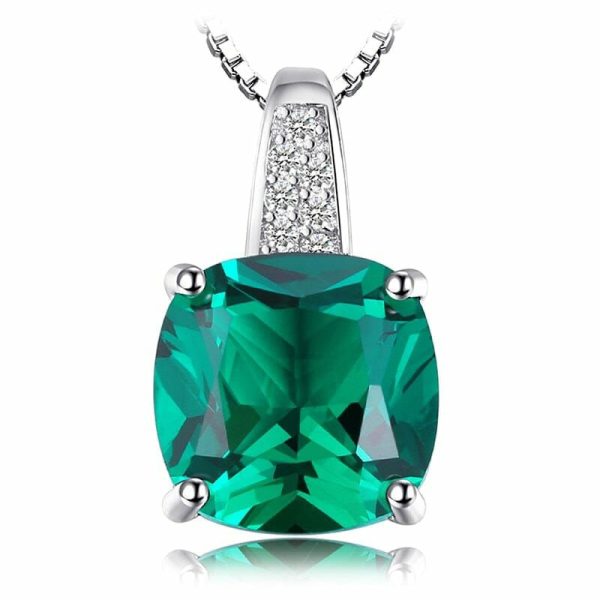 Emerald | 3.4ct Emerald Pendant – 925 Sterling Silver