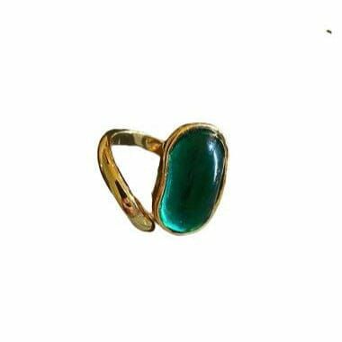 Emerald | Big Emerald Oval Geometric Statement Adjustable