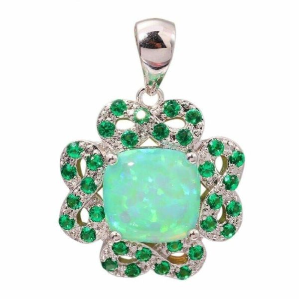 Emerald | Green Fire Opal u0026 Emerald Charm Pendant