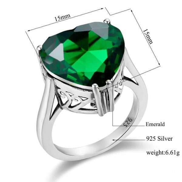 Emerald | Love Heart Bulgaria Emerald- 925 Sterling Silver