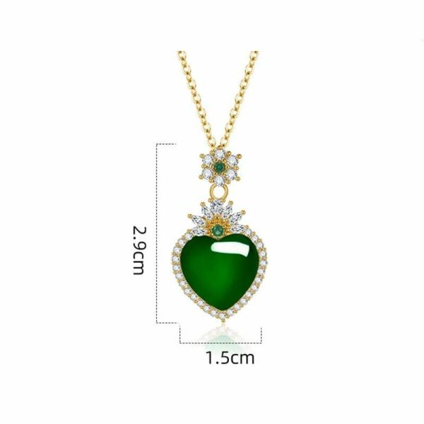 Emerald | Love Heart-Shaped Emerald u0026 Green Chalcedony Pendant