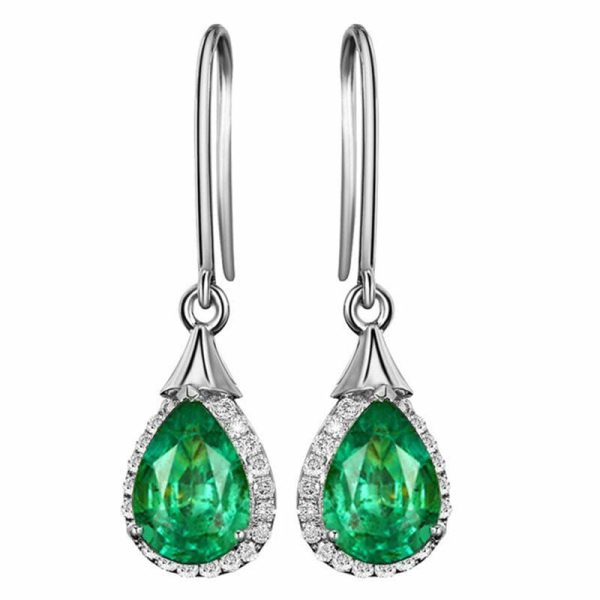 Emerald | Luxury Green Emerald Drop Earrings – 925 Sterling Silver