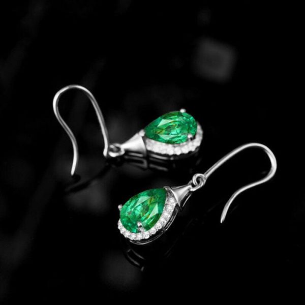 Emerald | Luxury Green Emerald Drop Earrings – 925 Sterling Silver