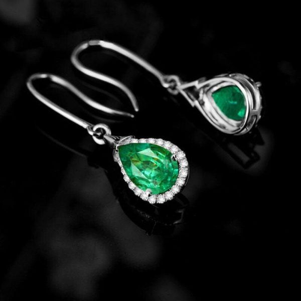 Emerald | Luxury Green Emerald Drop Earrings – 925 Sterling Silver